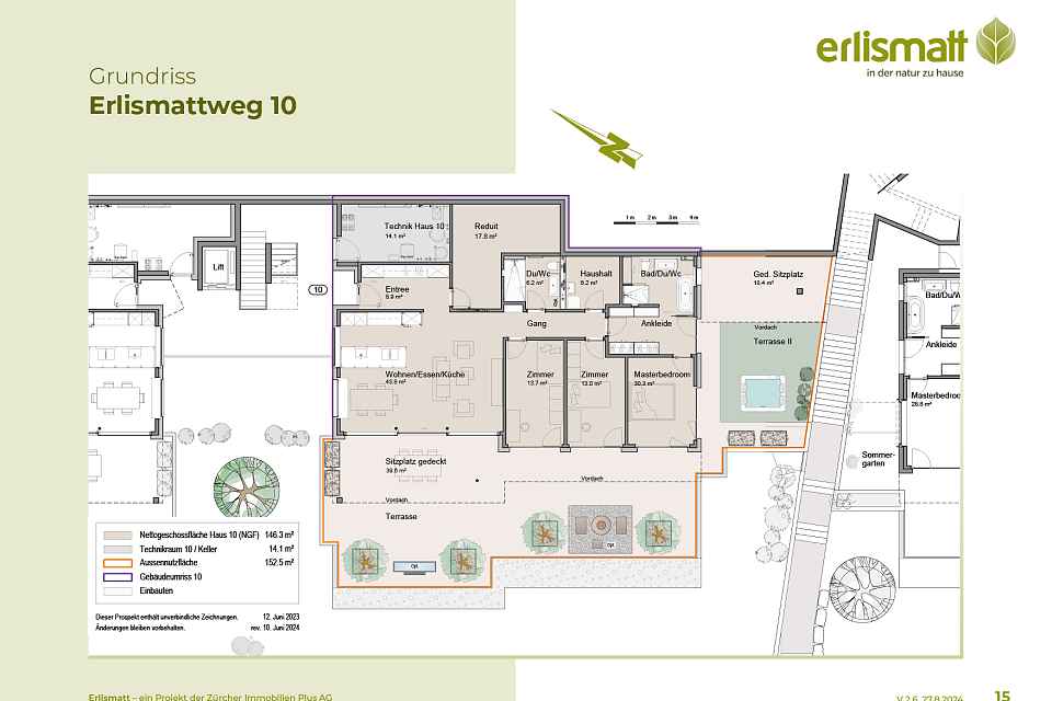 Grundriss mit Details: Erlismattweg 10