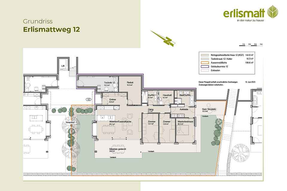 Grundriss mit Details: Erlismattweg 14